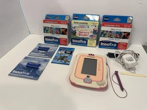 Vtech InnoTab 3 Learning Tablet Pink New Games & Chargers Lot Working Disney - Picture 1 of 8