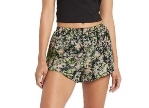 NWT Volcom Wind It Up Womens Runner Shorts in Coral Medium M(8) Paint Splatter - Picture 1 of 7