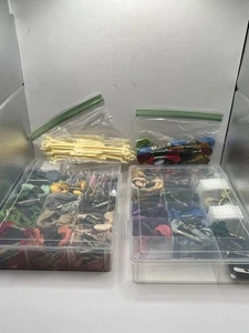 Large Lot DMC Embroidery Floss + 2 Storage Boxes + Bobbins + DMC Thread Holders - Picture 1 of 14