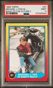 1989 TOPPS BACK TO THE FUTURE II MICHAEL J. FOX MARTY McFLY RC #87 PSA 9 Mint !! - Picture 1 of 2