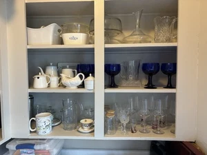 Beautiful glasses,cake stand, glasses jug for juice or water, Blue glass - Picture 1 of 2