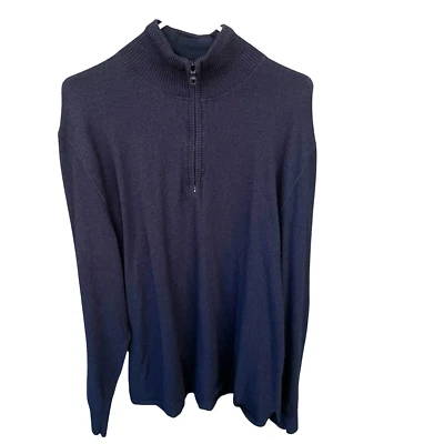 The North Face 1/2 Zip Sweater Mens Large Blue Wool Blend Outdoor Casual - Image 1 of 4