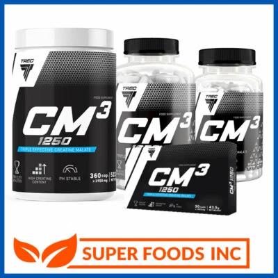 TREC NUTRITION CM3 - TRI CREATINE MALATE 30/90/180/360caps - TCM STRENGTH & SIZE - Image 1 of 4