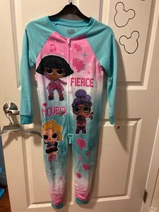LOL Surprise Doll Pajamas Size 7/8Girls One Piece Union Suit Blanket Sleeper nwt - Picture 1 of 3