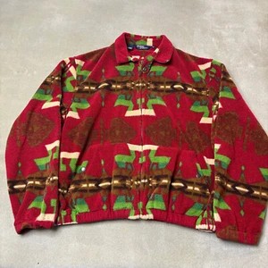Vintage Polo Ralph Lauren Jacket Men's Medium Aztec Southwestern Fleece Zip Up - Picture 1 of 7