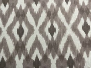 London Clay/Oatmeal Large Ikat Linen 280cm/108" wide Curtain Fabric - Picture 1 of 7