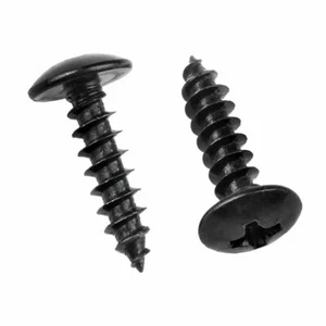 (10)  M4 x 16mm Coarse Thread Pan, Truss Head self tapping Black Philips Screws - Picture 1 of 1