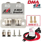 DMA Diff Breather Kit 2 Port For Isuzu Dmax D-max X Terrian F&amp;R Diffs Red