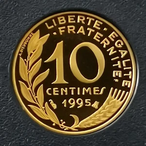 10 CENTIMES MARIANNE 1995 BE BELLE EPREUVE 4796 Ex. FRANCE / UNC ISSUE DU COFFRE - Picture 1 of 2
