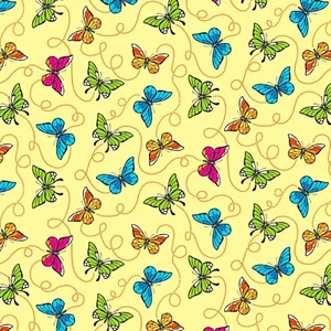 Henry Glass - Bug Bug Bug - Butterflies - Yellow, Fabric BTY - Picture 1 of 5