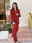 BNWT Zara Red Tailored Double Breasted Blazer & Trousers Co Ord Suit Size Xs