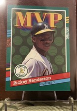 1991 Donruss Rickey Henderson HOF A's AL MVP #761 ERROR CARD NO DOT MINT! RARE!
