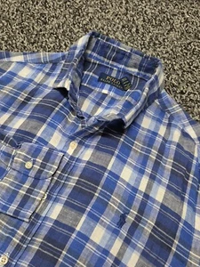 Polo Ralph Lauren Shirt Mens Large Blue Button Up Linen Casual Lightweight - Picture 1 of 8