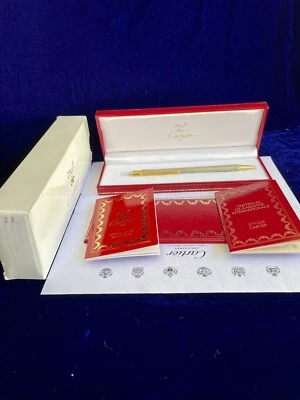 Bolígrafo Cartier Santos de Cartier Bolígrafo Paladio Auténtico Nuevo Antiguo Stock Caja Foto 1 de 4