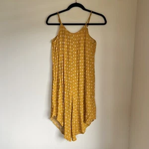 Jeans Warehouse Aloha Print Romper Girls Size 13 One-Piece Mustard Goldenrod - Picture 1 of 7