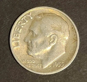 1955 S Silver Roosevelt Dime ERROR Coin  - Picture 1 of 3