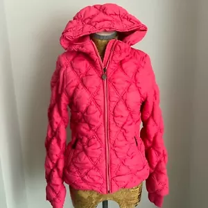 BENETTON COAT PUFFER PINK Small Uk 10 Warm Light Quilted Casual Womens - Picture 1 of 11