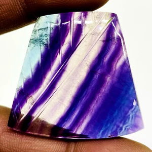 99 Cts Natural Bi Color Fluorite 37x34mm Fancy Carving Big Untreated Gemstone - Picture 1 of 13