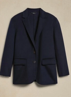 Blazer/chaqueta azul Banana Republic Melli de gran tamaño doble cara para mujer, pequeña Foto 1 de 4