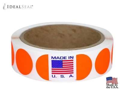 PREFERRED POSTAGE SUPPLIES Coding Labels Bright Neon Orange Color, 1 Inch Round Circle Dots 500