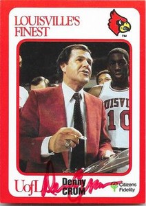 1988 Collegiate - DENNY CRUM - Hand Signed Autograph Card #99 - LOUISVILLE