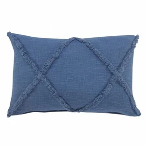 16 X 24 Cobalt Blue 100% Cotton Zippered Pillow - Picture 1 of 1