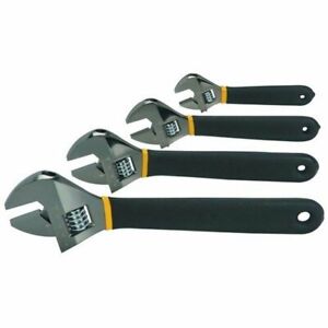 12" + 10" + 8" + 6" inch Heat Treated Laser Marked Metric Adjustable Wrench Set