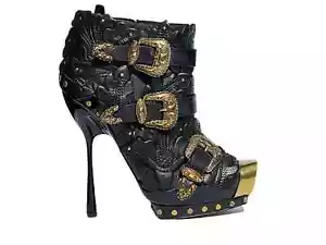 Alexander McQueen S/S 2011 3D Embellished Studded Ankle Boots 38.5 - 8.5 - Picture 1 of 7