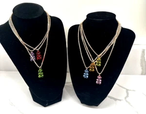 Bunte Gummibärchen Anhänger Halskette Set - mehrere Farben, funkelnd, Spaß - Bild 1 von 6