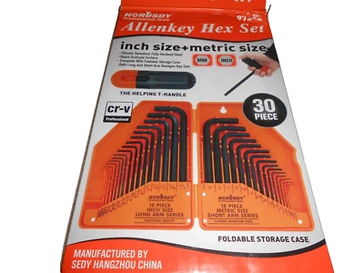 Horusdy 97306 30 Piece Allenkey Hex Set with helping T Handle inch & metric size - Image 1 of 4