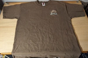 VTG Winston-Salem Mammoths SHL Large T Shirt Brown Embroidered Logo Hockey Used - Picture 1 of 10