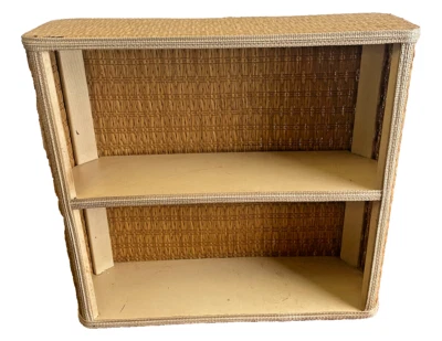 Estante de pared colgante vintage de mimbre y ratán para baño Foto 1 de 4