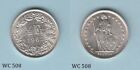 Switzerland 1/2 Half Franc 1962 B Silver Coin AU