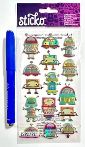 Sticko Puffy Robots Stickers Scrapbooking Embellishment Card Making - Picture 1 of 1