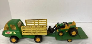 VTG 70s TONKA TOY TRUCK SET FORESTRY CONSTRUCTION TRACTOR JOHN DEER YELLOW GREEN - Picture 1 of 15