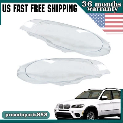 Ajuste para BMW X5 E70 2008-2013 4 puertas 2X faros lente lámpara cubierta pantalla nuevo Foto 1 de 4