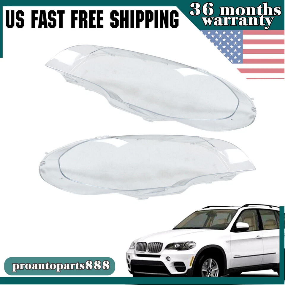 Ajuste para BMW X5 E70 2008-2013 4 puertas 2X faros lente lámpara cubierta pantalla nuevo Foto 1 de 4