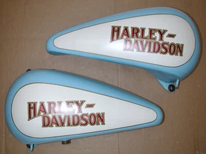 HARLEY DAVIDSON Softail Springer 1984-1999 OEM 5.2 Gal Split Fuel Gas Tank - Picture 1 of 18