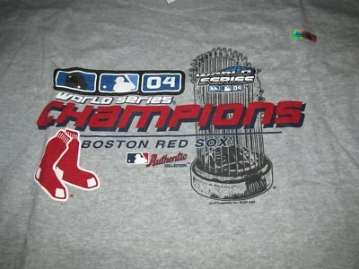 Boston Red Sox Lee Sport 2004 MLB World Series Champion Authentic T Shirt Sz 2XL - Image 1 of 4