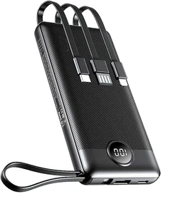 VEEKTOMX Power Bank 10000Mah, Portable Charger with Built-In Cables, USB C Exter - Picture 1 of 5