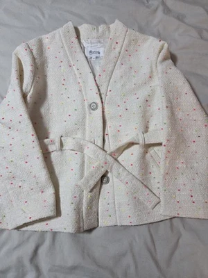Bonpoint Crema Confeti Niñas Chaqueta Con Cinturón Talla 10 Orig Más de $350 Foto 1 de 4
