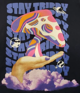 MELLOW MUSHROOM T SHIRT HERREN XL DUNKELBLAU STAY TRIPPY KURZARM DOPPELSEITIG - Bild 1 von 11