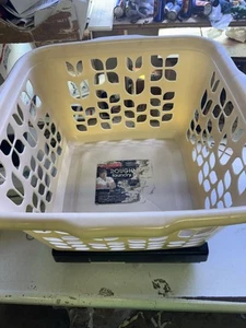 Vintage Rubbermaid Roughneck Square Laundry Basket 2968 Tulip Almond - Picture 1 of 9