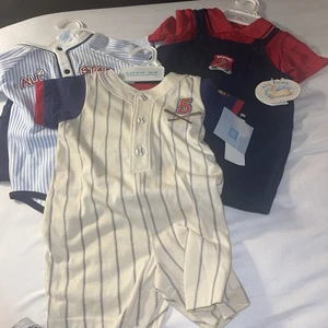 BRAND NEW LOT OF 3 INFANT BOYS SIZE 6-9 MONTH CLOTHING Outfits Baseball - Picture 1 of 17
