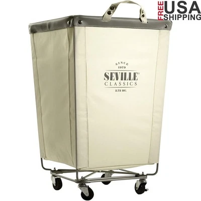 Heavy Duty Canvas Polyester Laundry Bag Hamper W/ Large Opening Cart Storage New - Image 1 of 4