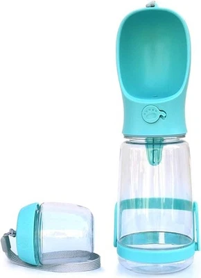 Botella de agua portátil para perros con contenedor de comida, cuenco para beber mascotas de viaje, dispensa Foto 1 de 4