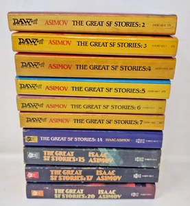 Lot of 10 ASIMOV: THE GREAT SF STORIES Volumes 2-7 14 15 17 20 DAW Paperback - Picture 1 of 15