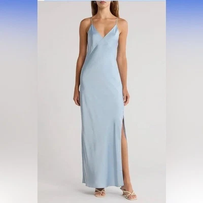 Vestido sin mangas de satén Rag and Bone Dusty azul Risse talla 4 Foto 1 de 4