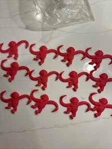 Milton Bradley Vintage Monkeys rot Kunststoff 12 Affen 1965 Lakeside - Bild 1 von 6