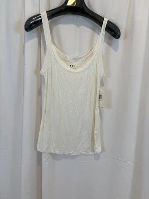 全新 Three Dots 女式白色 Essential Heritage 摇杆背心 大号 全新带标签 — 第 1/4 张图片